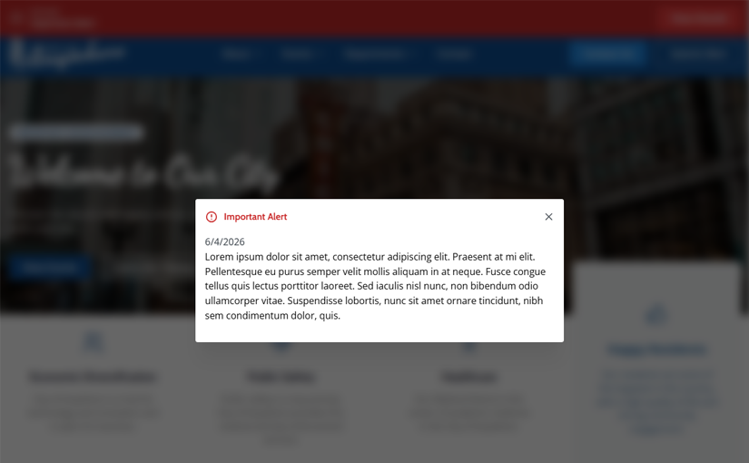Emergency Alerts and Notifications Resident View - Alert via Website