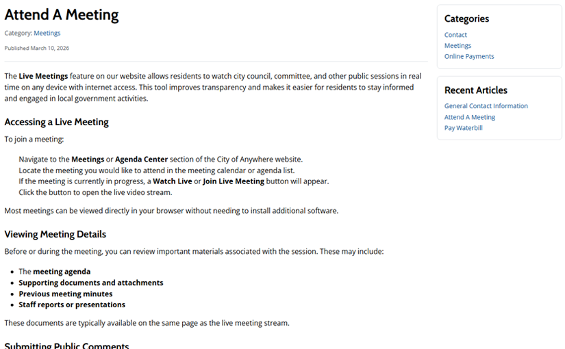 Knowledge base Resident View - Answer Page