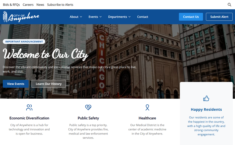 Website and Digital Government Resident View - Homepage