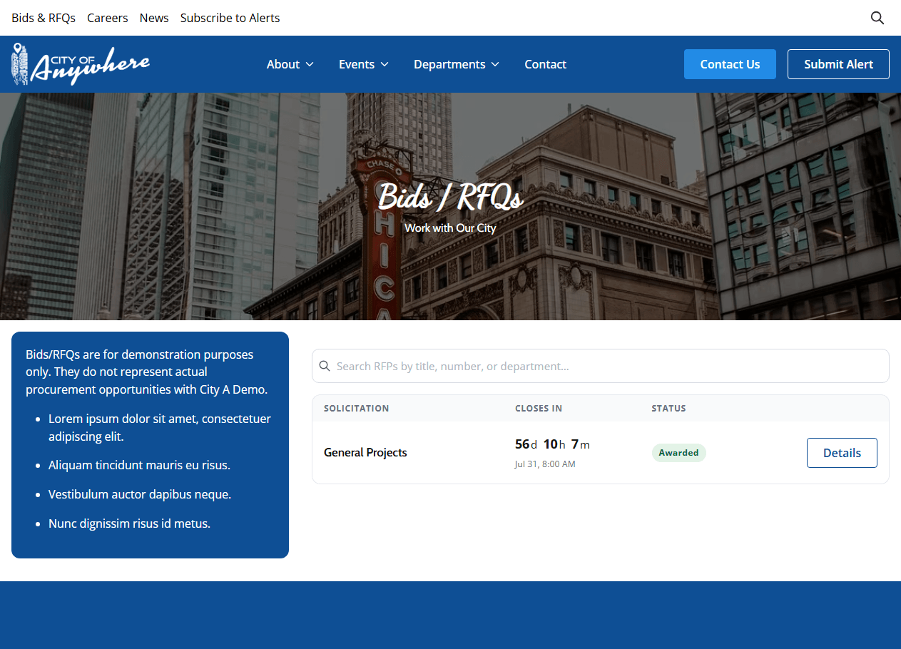 Bids, RFQs, and Procurement Preview