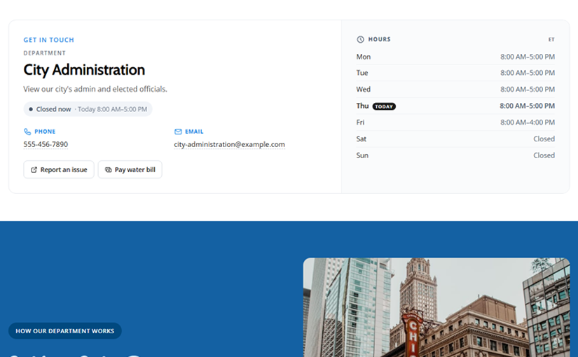 Departments and Staff Resident View - Department Page